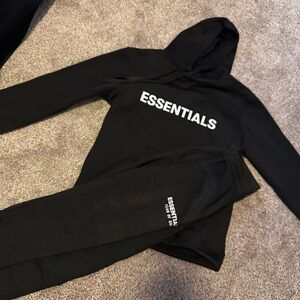 Essentials Jet Black Hoodie and Joggers